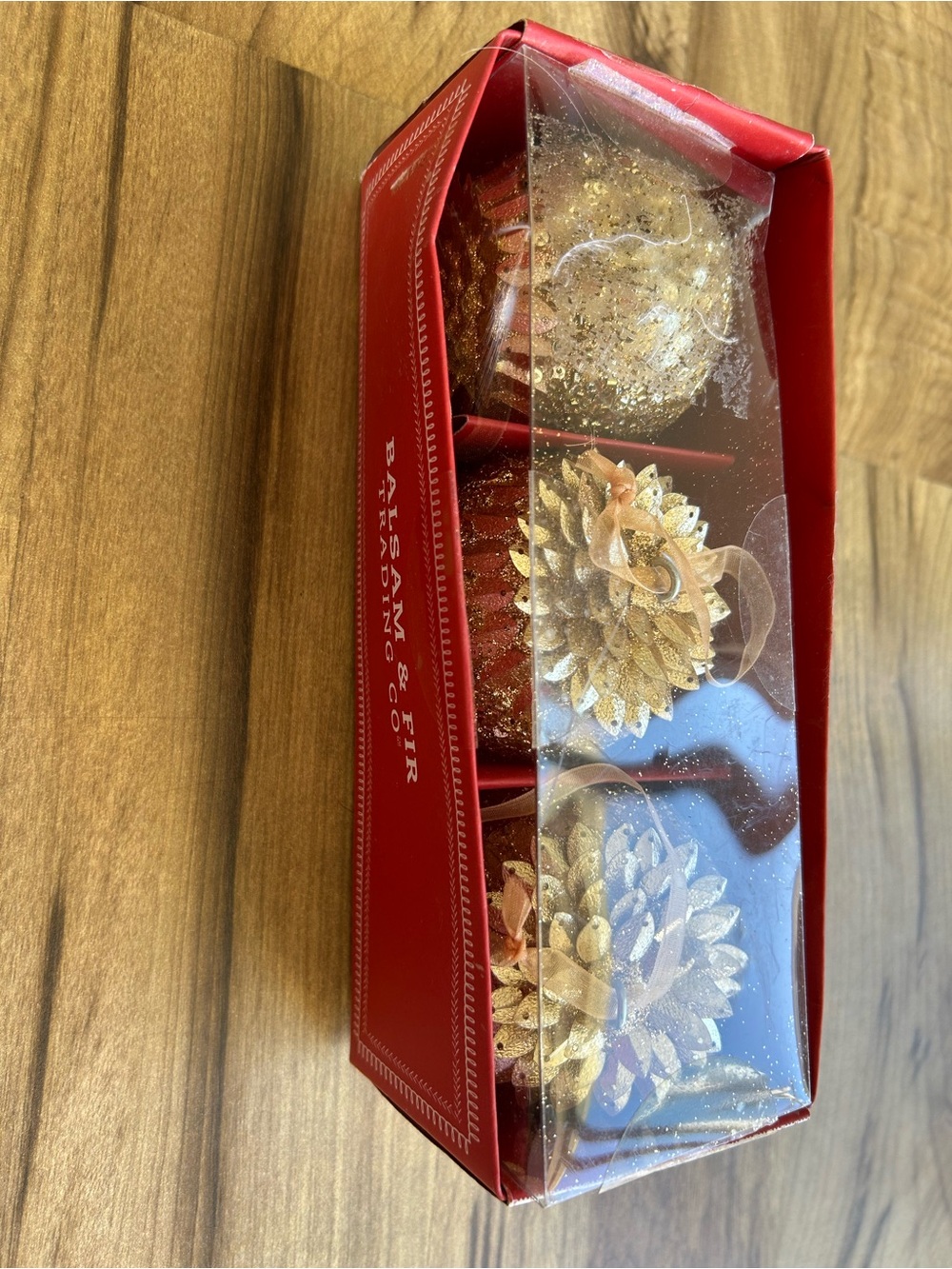 Gold Holiday Ornament Set - 3-Pack